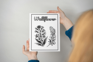 Flowers adult coloring book