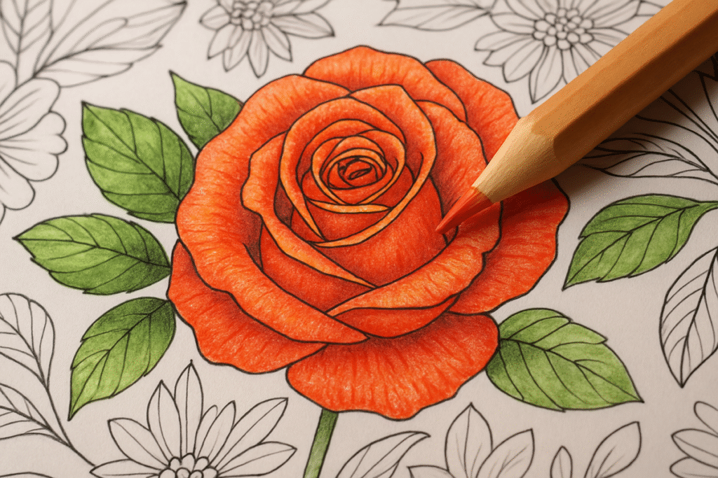 Flower coloring books