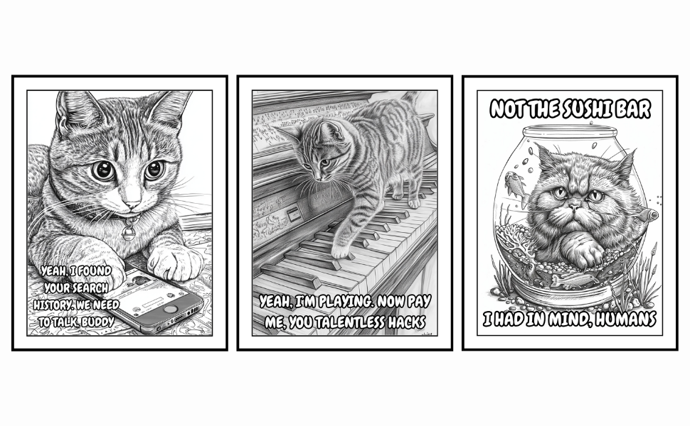 Funny cats coloring book