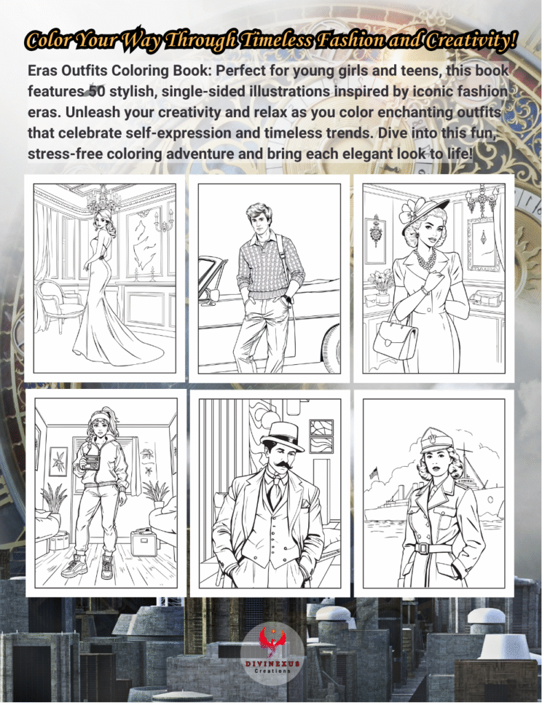 Eras outfits coloring book
