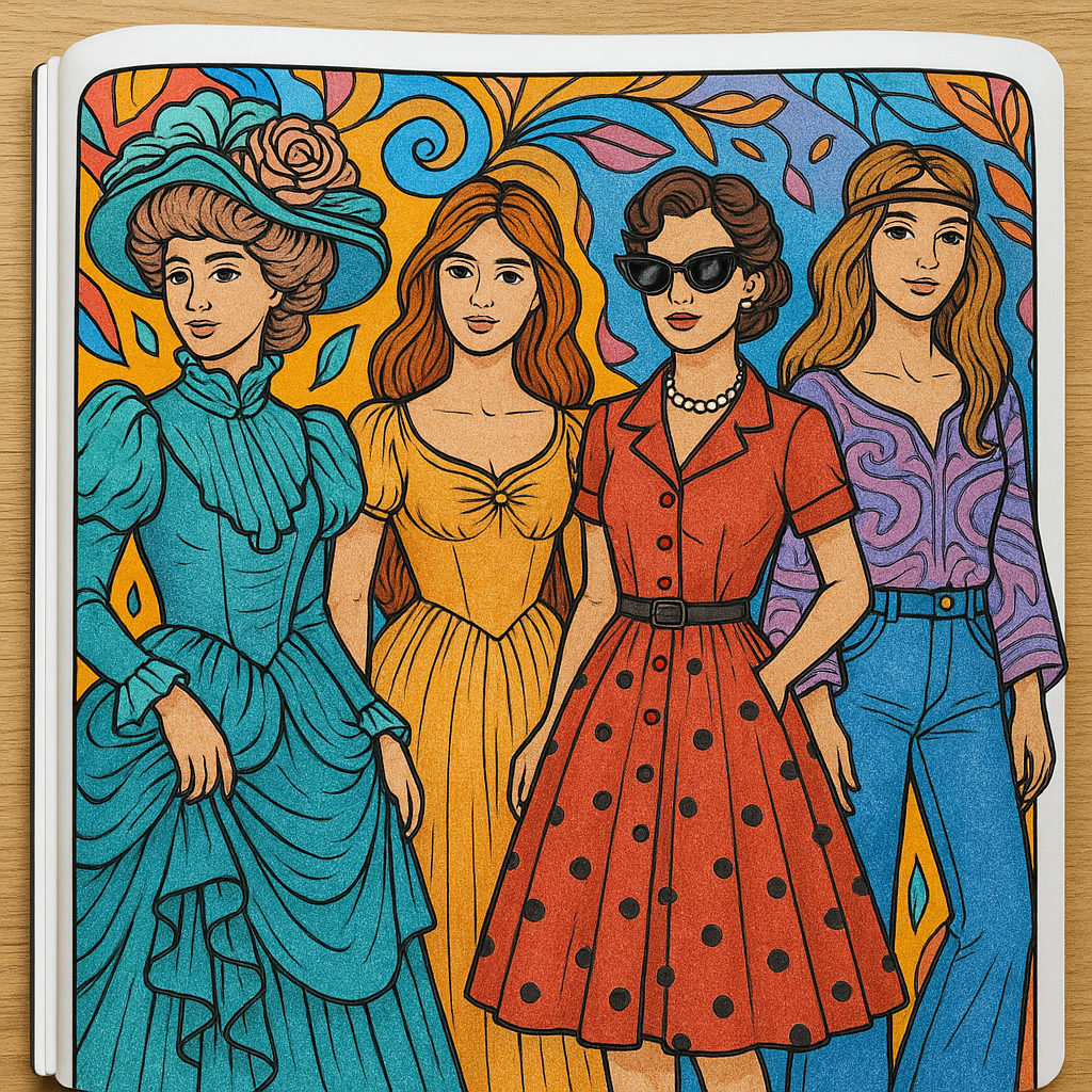 Fashion coloring books for adults and kids