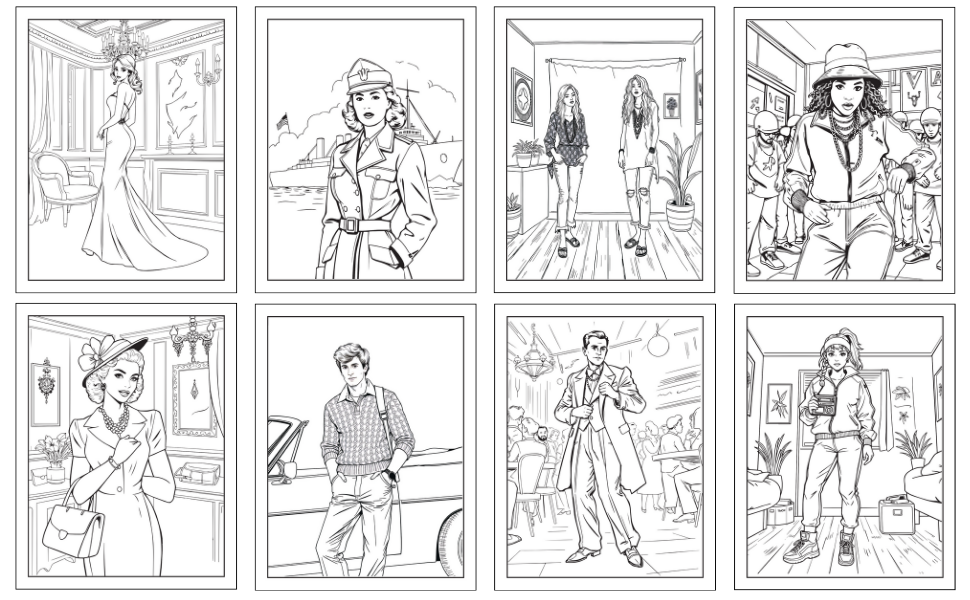 clothing coloring book for creatives
