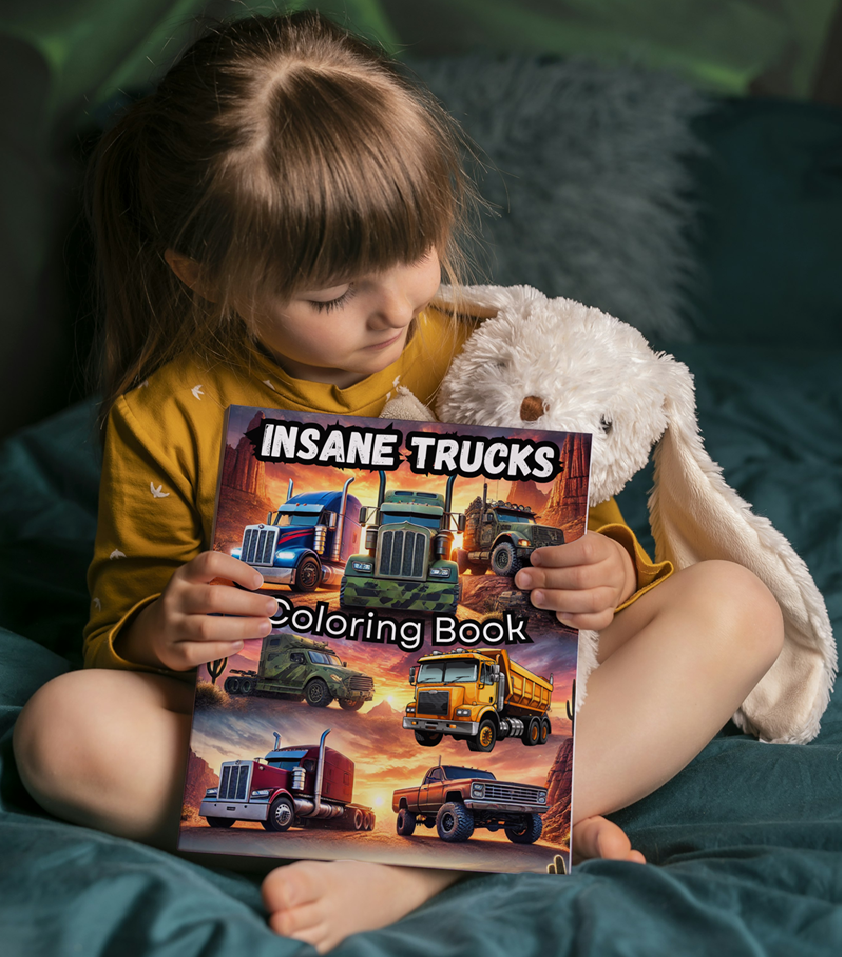 Trucks coloring book for kids