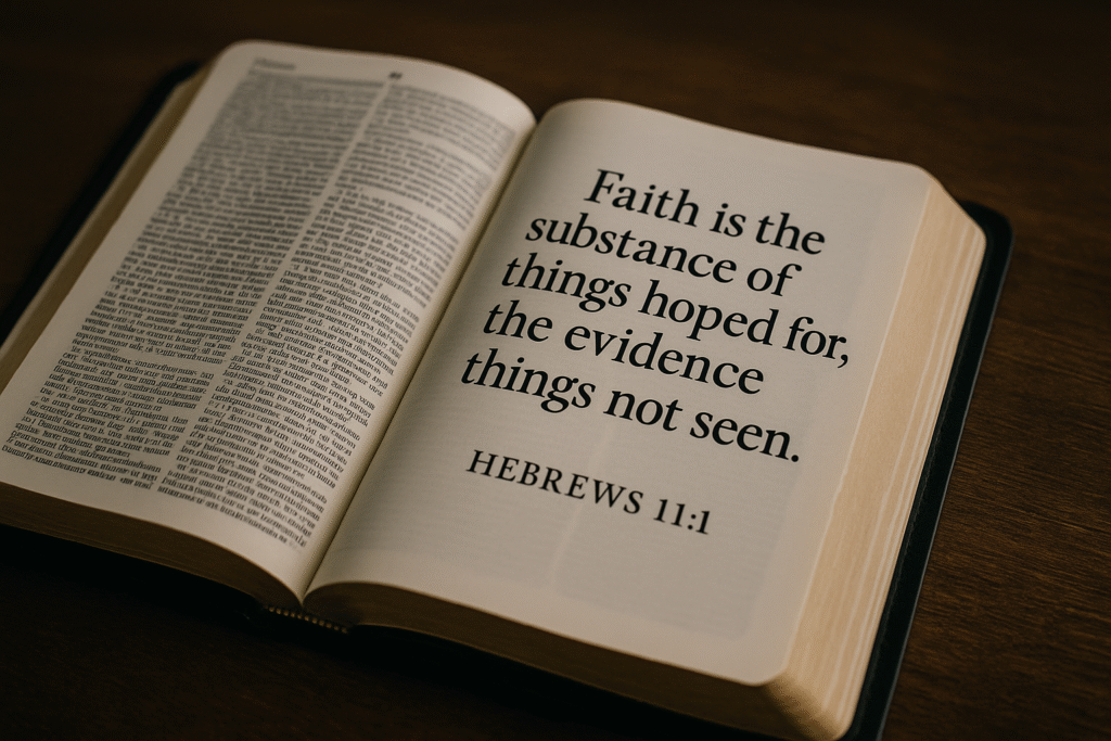 Faith is the substance of things hoped for, the evidence of things not seen