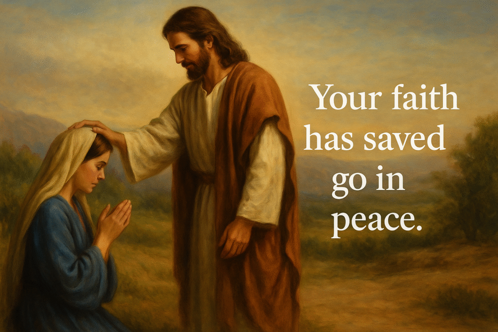 Your faith has saved go in peace