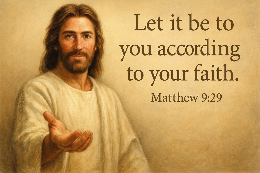 Let it be to you according to your faith matthew 9:29